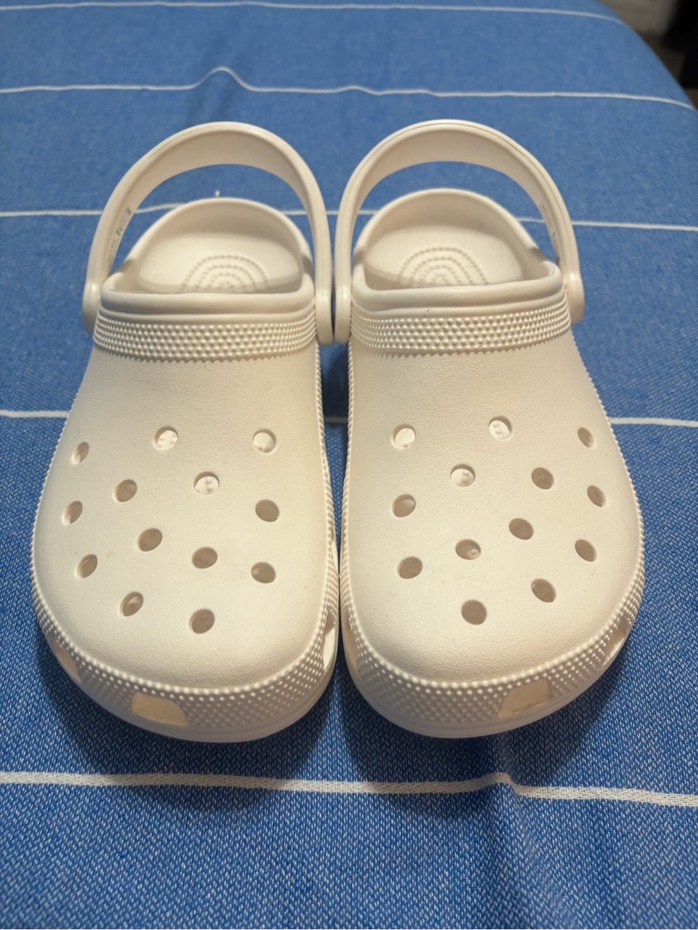 CROCS unisex adult White Ventilated Clogs with Heel Strap